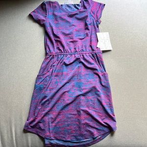 Cute blue, pink, a purple design dress